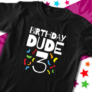 3e verjaardag 3 jaar oud jongensfeestje verjaardag t-shirt