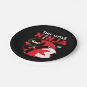 3e Verjaardag 3 Jaar Oud Kinder Feest Kleine Ninja Papieren Bordje (Gekanteld)