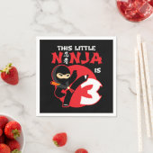 3e Verjaardag 3 Jaar Oud Kinder Feest Kleine Ninja Servet (Insitu)