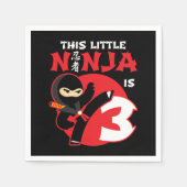 3e Verjaardag 3 Jaar Oud Kinder Feest Kleine Ninja Servet (Voorkant)