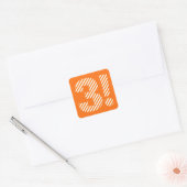 3e verjaardag 3 jaar oud Sinaasappel witte strepen Vierkante Sticker (Envelop)