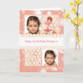 3e verjaardag aanpasbaar foto wenskaart kaart (Gele Bloem)