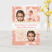 3e verjaardag aanpasbare foto wenskaart met kaart (Gele Bloem)