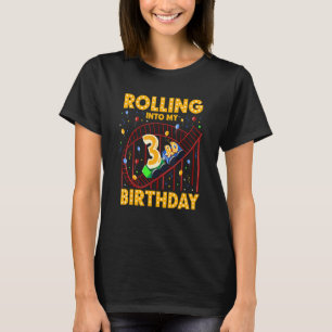 3e verjaardag achtbaan pretpark meisje jongen t-shirt