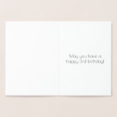 3e verjaardag - Art Deco Geïnspireerde look "3" +  Folie Kaarten (Binnen)