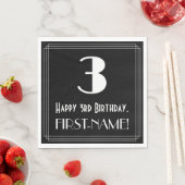 3e verjaardag ~ Art Deco Geïnspireerde look "3", n Servet (Insitu)