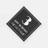 3e verjaardag ~ Art Deco Geïnspireerde look "3", n Servet (Hoek)