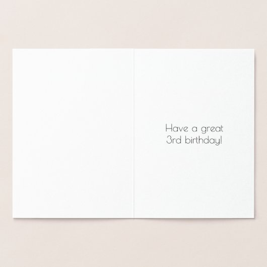 3e verjaardag ~ Art Deco Style "3" en aangepaste n Folie Kaarten (Binnen)