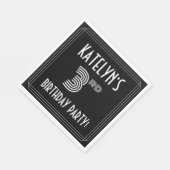 3e verjaardag: Art Deco Style + aangepaste naam Servet (Hoek)