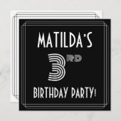 3e verjaardag: Art Deco Style met aangepaste naam Kaart (Voorkant / Achterkant)