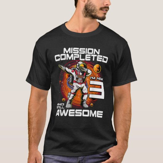 3e verjaardag astronaut 3 jaar oud Outer Space Geb T-shirt (Voorkant)