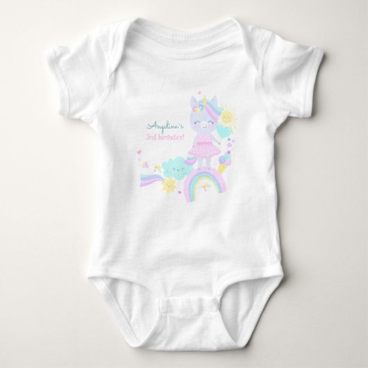 3e verjaardag Baby Bodysuit met een grappige eenho (Voorkant)