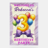 3e verjaardag ballon thema acryl bord (Voorkant)