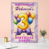 3e verjaardag ballon thema acryl bord (Huwelijk)