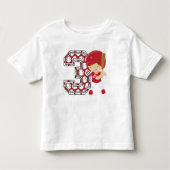 3e verjaardag Baseball Batter Rood en Wit Kinder Shirts (Voorkant)