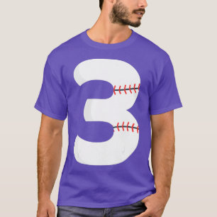3e verjaardag Baseball nummer drie 3 jaar oud T-shirt