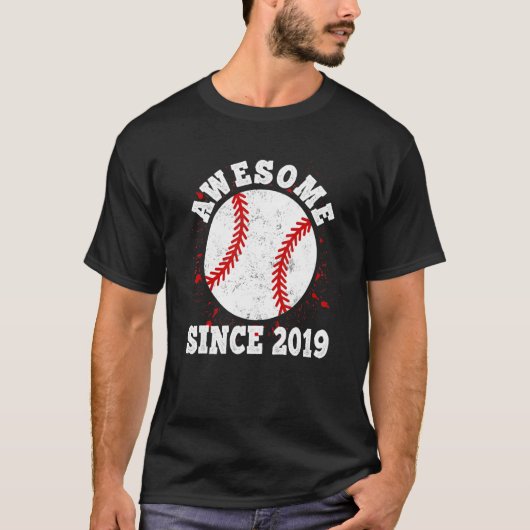 3e verjaardag Baseball Player 3 jaar oud Geweldige T-shirt (Voorkant)
