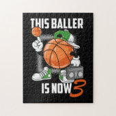 3e verjaardag Basketball Player Funny 3 Yo Legpuzzel (Verticaal)