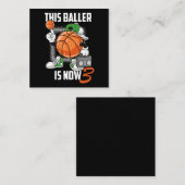 3e verjaardag Basketball Player Funny 3 Yo Vierkante Visitekaartje (Voorkant / Achterkant)