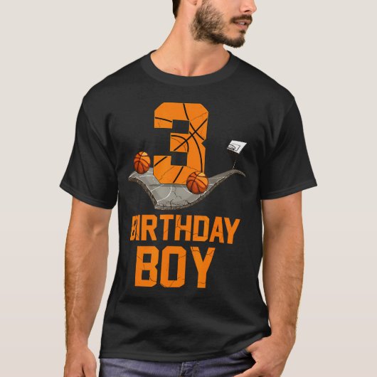 3e verjaardag basketbaltrui 3 jaar oude jongen geb t-shirt (Voorkant)