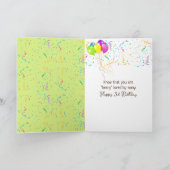 3e verjaardag Beer met ballonnen Kaart (Binnen)