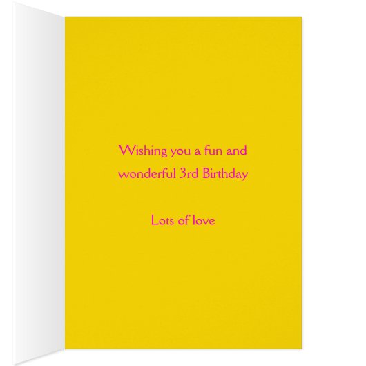 3e verjaardag bloem aangepast paars roze (Binnen (Rechts))