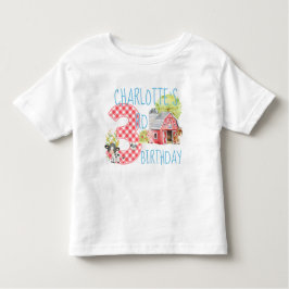 3e verjaardag Boerderij Barnyard Animal Birthday Kinder Shirts