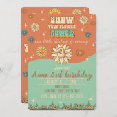 3e verjaardag bohemiaanse groovyretro kaart (Voorkant / Achterkant)