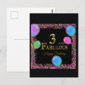 3e verjaardag  briefkaart (Voorkant / Achterkant)