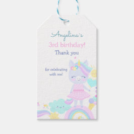 3e Verjaardag Cadeau Label met een grappige eenhoo Cadeaulabel