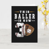 3e verjaardag cadeau voor 3 jaar oude honkbal kaart (Gele Bloem)