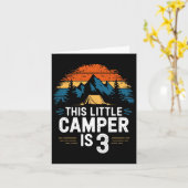 3e verjaardag camping Shirt voor 3 jaar oude Kinde Kaart (Gele Bloem)