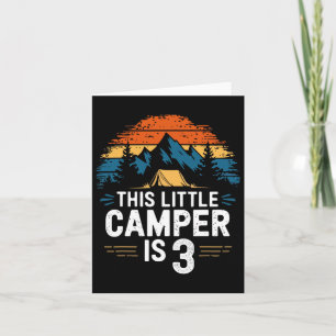 3e verjaardag camping Shirt voor 3 jaar oude Kinde Kaart
