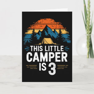3e verjaardag camping shirt voor 3 jaar oude kinde kaart