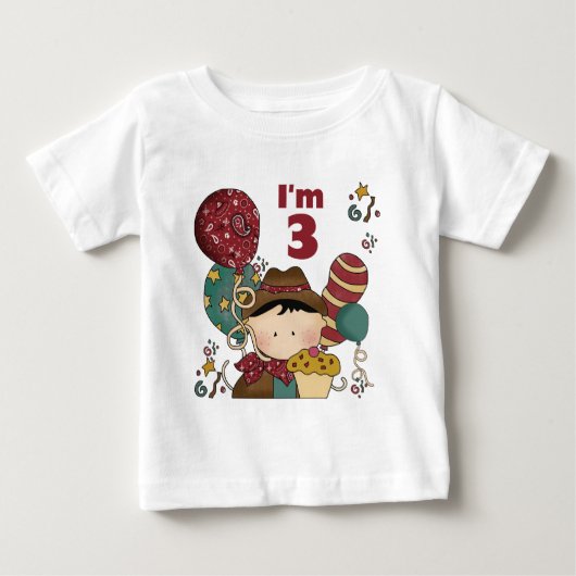3e verjaardag Cowboy T-shirts en geschenken (Voorkant)