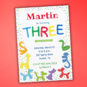 3e verjaardag dierballonvaarding kaart