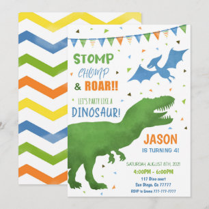 3e verjaardag Dinosaur Kaart