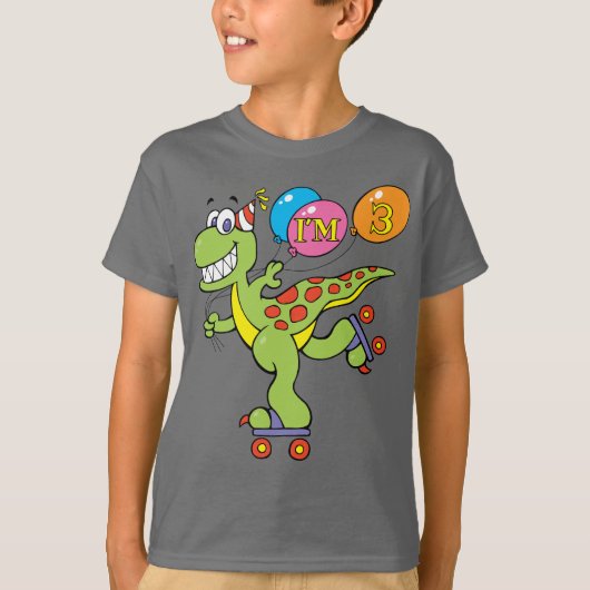 3e verjaardag Dinosaur T-shirt (Voorkant)