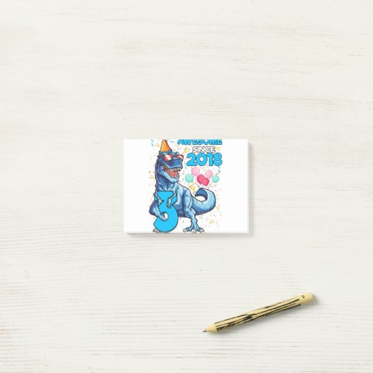 3e verjaardag Dinosaurus 3 jaar oude jongen Kids g Post-it® Notes (Op bureau)