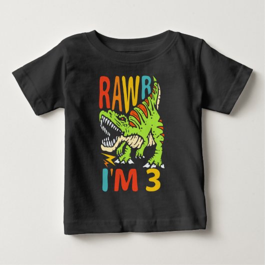 3e verjaardag dinosaurus T Rex Rawr ik ben 3 voor  (Voorkant)