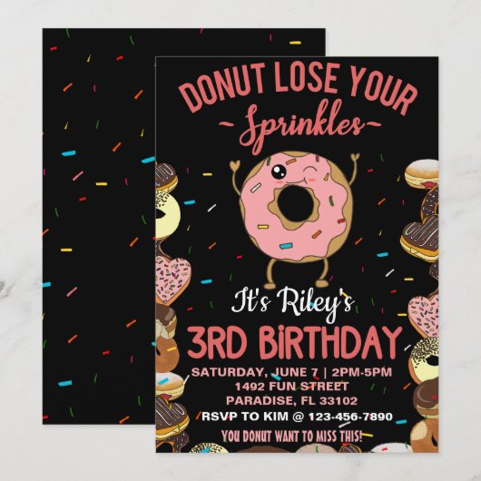 3e verjaardag Donut Thema Grappige Quote Kaart (Voorkant / Achterkant)