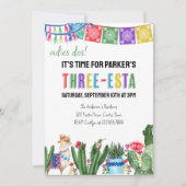 3e verjaardag Drie-Esta Kleurrijke Mexicaanse Fies Kaart (Voorkant)