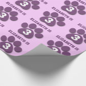 3e verjaardag Eigen naam PAARSE pagina Afdrukken F Cadeaupapier (Hoek)