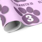 3e verjaardag Eigen naam PAARSE pagina Afdrukken F Cadeaupapier (Rol Hoek)