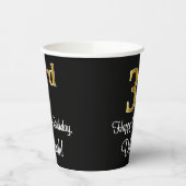3e verjaardag - Elegant Luxe Faux Gold look # Papieren Bekers (Links)