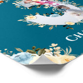 3e verjaardag Foto Blauwgroen Collage Blue Yellow  Poster (Hoek)