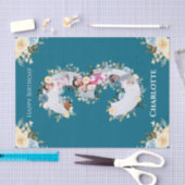 3e verjaardag Foto Collage Blauwgroen Blue Yellow  Tissuepapier (Craft)