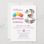 3e verjaardag foto collage nummer 3 Meisje Kaart (Voorkant)