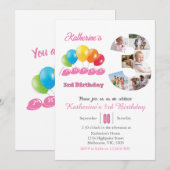 3e verjaardag foto collage nummer 3 Meisje Kaart (Voorkant / Achterkant)