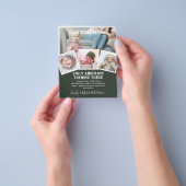 3e verjaardag foto collage uitnodigen jongen meisj flyer (Hand)